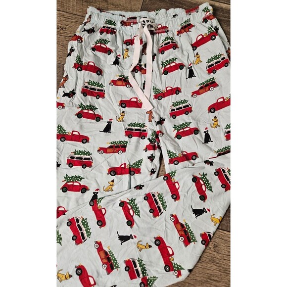 Lazy One Christmas Holiday Dogs Trees Cars Unisex PJ Pants Size Small - Picture 8 of 12